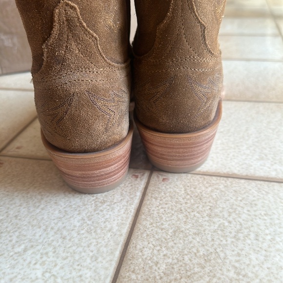 LUCCHESE Priscilla espresso suede tall western boots size 8.5 - Picture 4 of 8